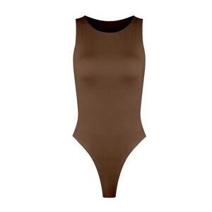 Sleek Brown Sleeveless Bodysuit - SWS Contour